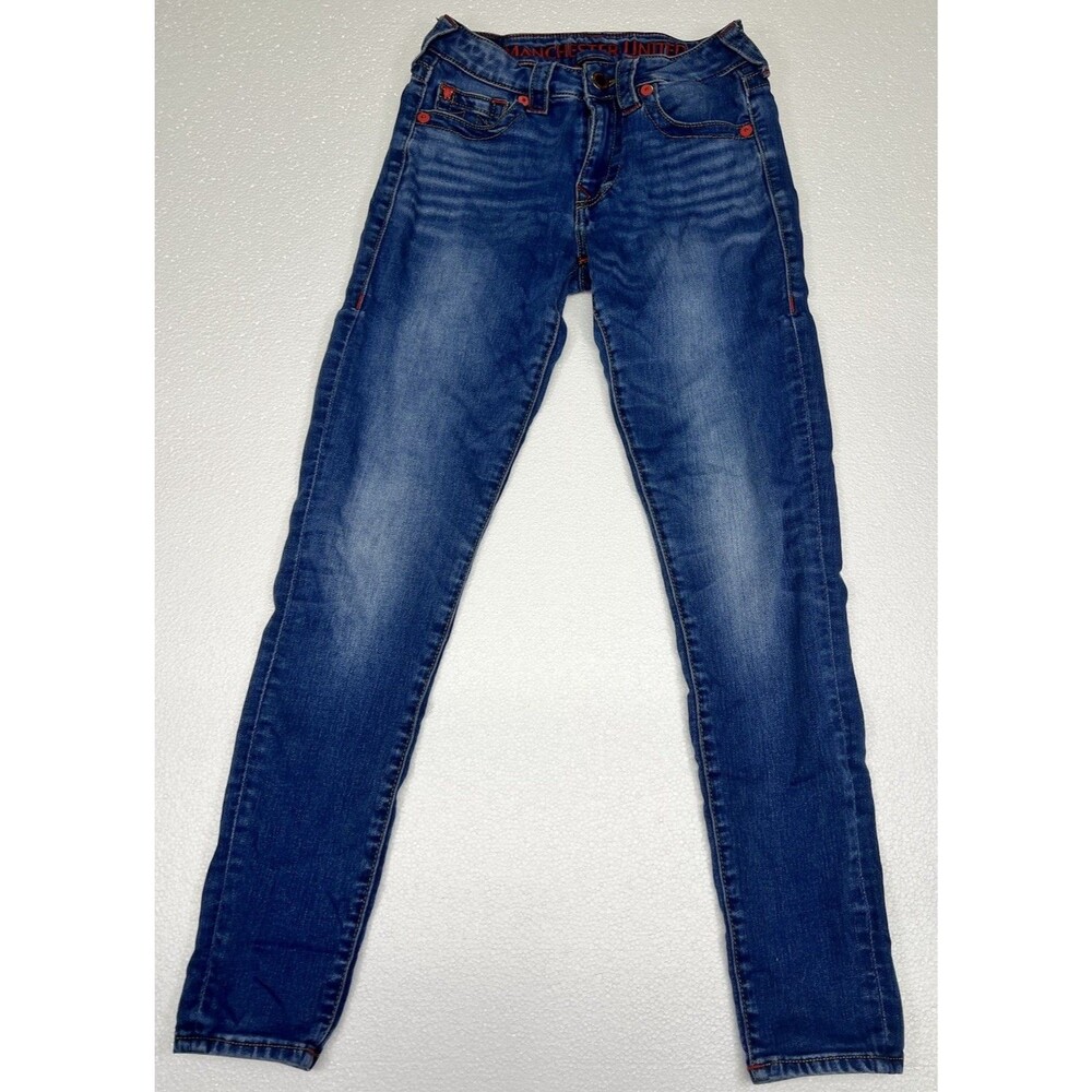True Religion Jeans Womens 27W Manchester United Jennie Curvy Skinny Ladies